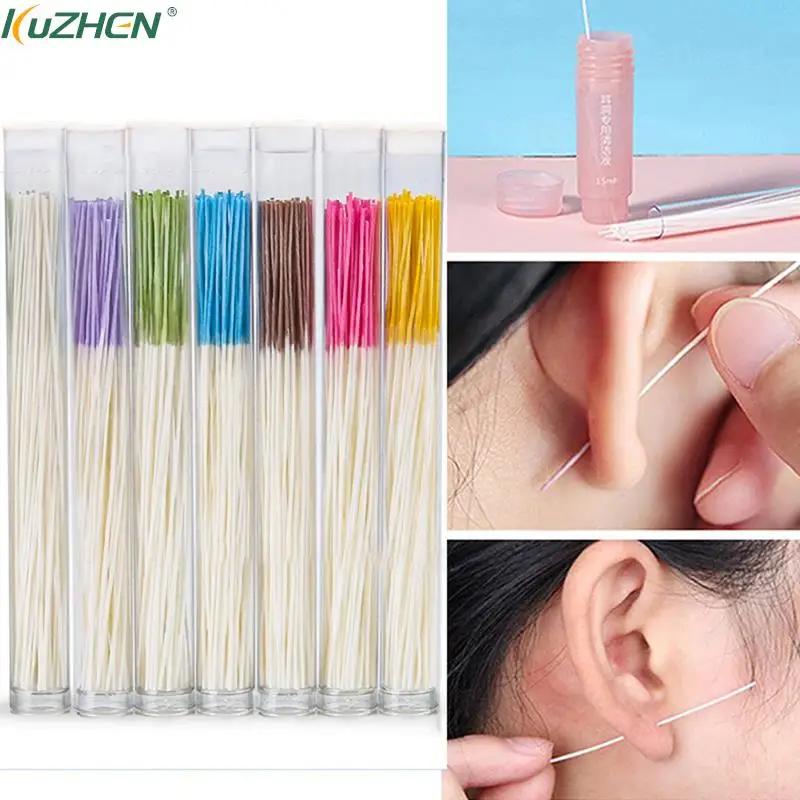 70Pcs Portable Disposable Ear Piercing Cleaner Herbal Solution Dental Floss Ear Hole Aftercare Tool Kit Piercing Cleaning Line