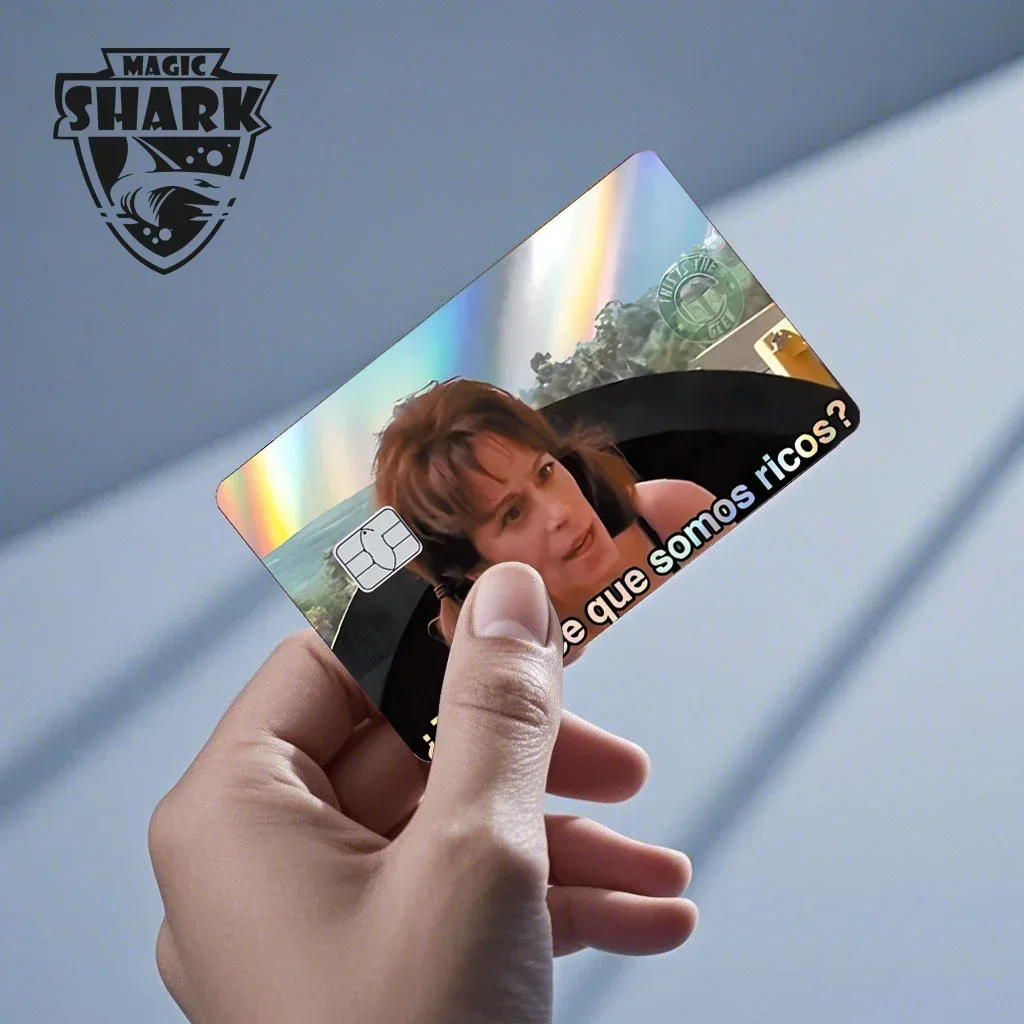 Magic Shark Mcloving Spider Anime Shinny Laser Holographic Matte Skin Film Aufkleber für Debit Bank Kreditkarte