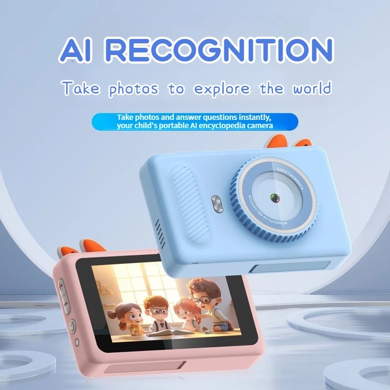 【NEW】AI children's camera large model knowledge base learning machine photo recognition touch screen camera enlightenment gift