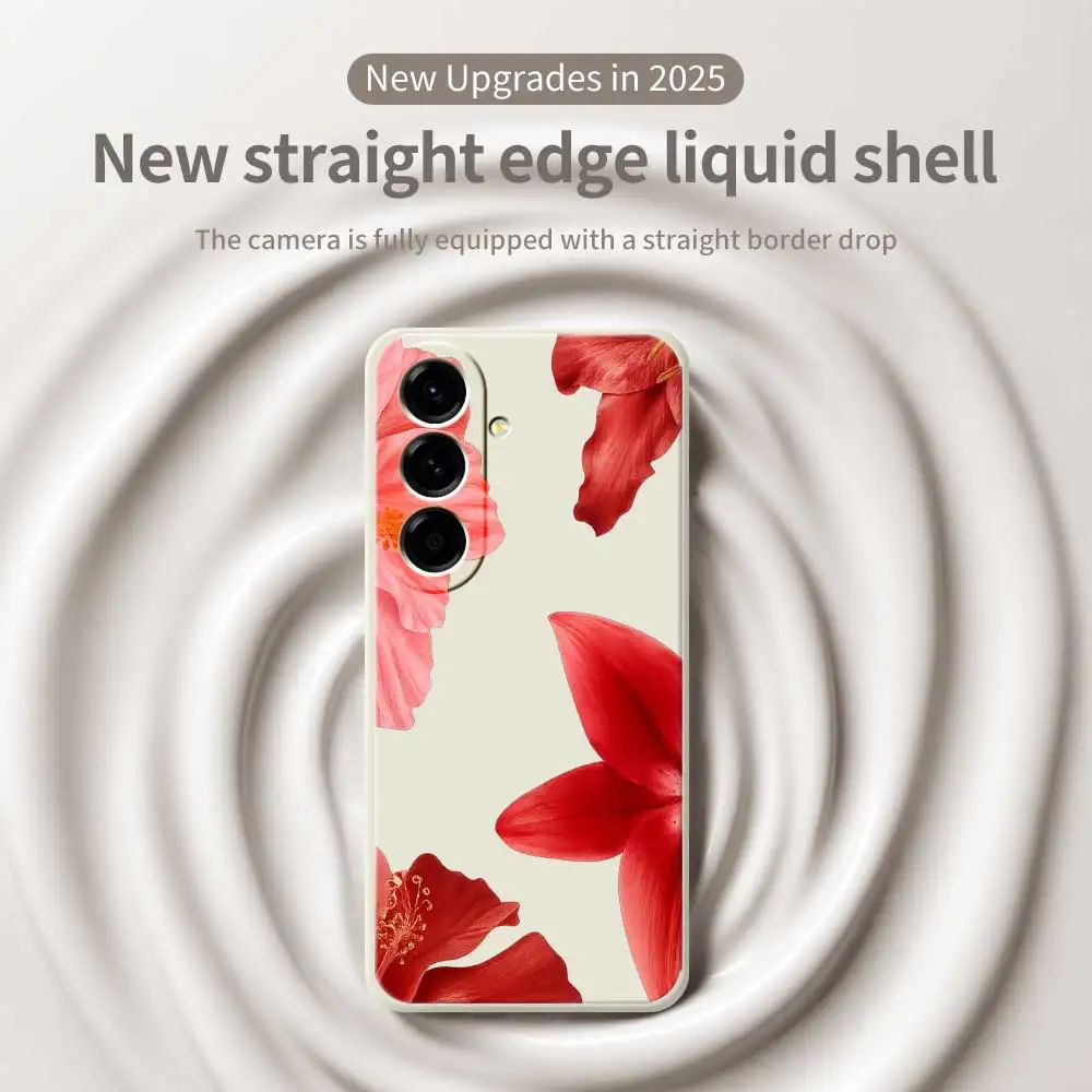 Funda de teléfono con patrón de flores para Samsung Galaxy A56 A32 A23 A22 5G A32 A23 4G A55 A54 A53 A52 A51 A35 A34 A31 A25 A24 funda suave