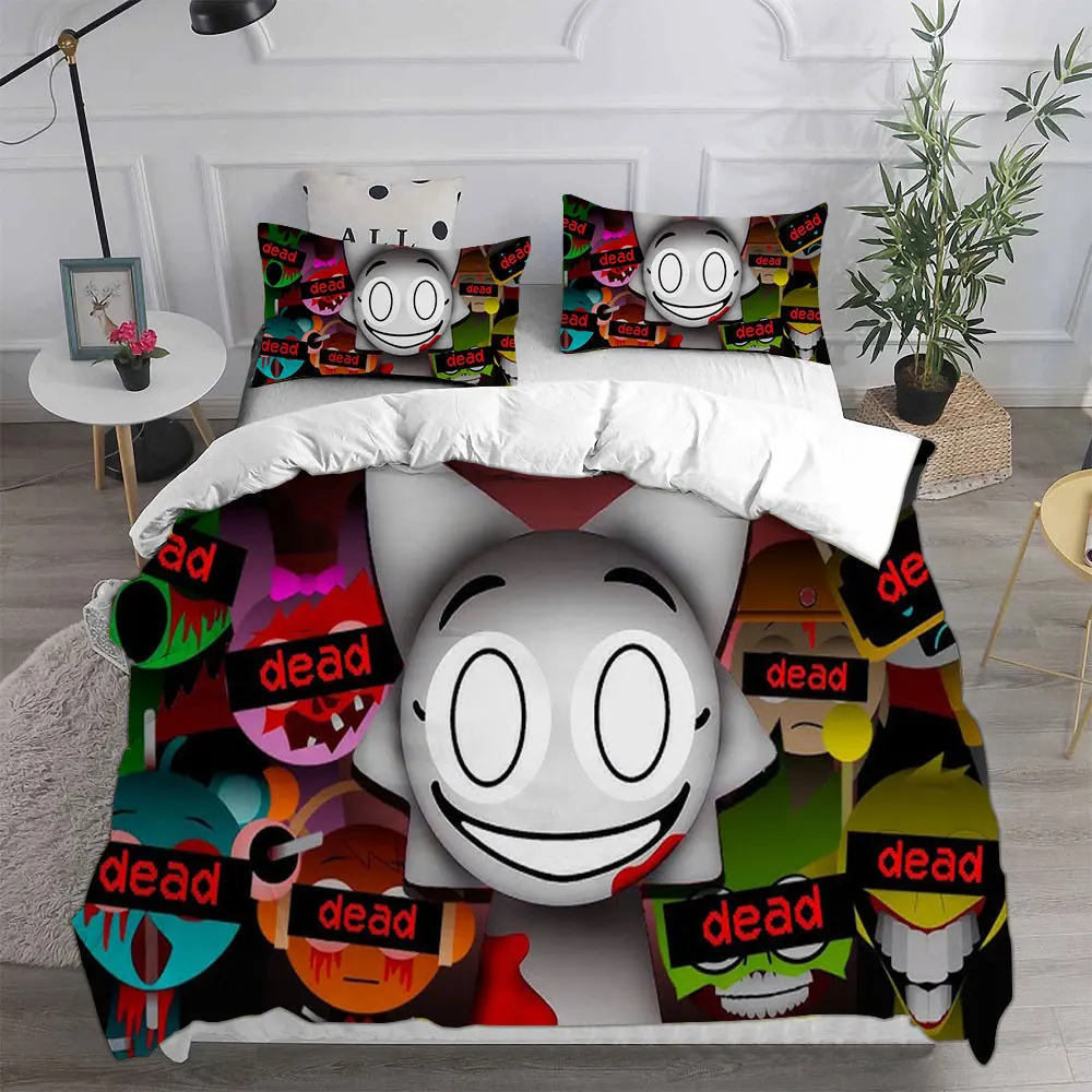 Sprunki Bedding Sets Soft Bed Cover Comforter Duvet Cover Pillow Case 2-3 Pieces Sets Teenagers Children\'s Gifts Bedroom Decor
