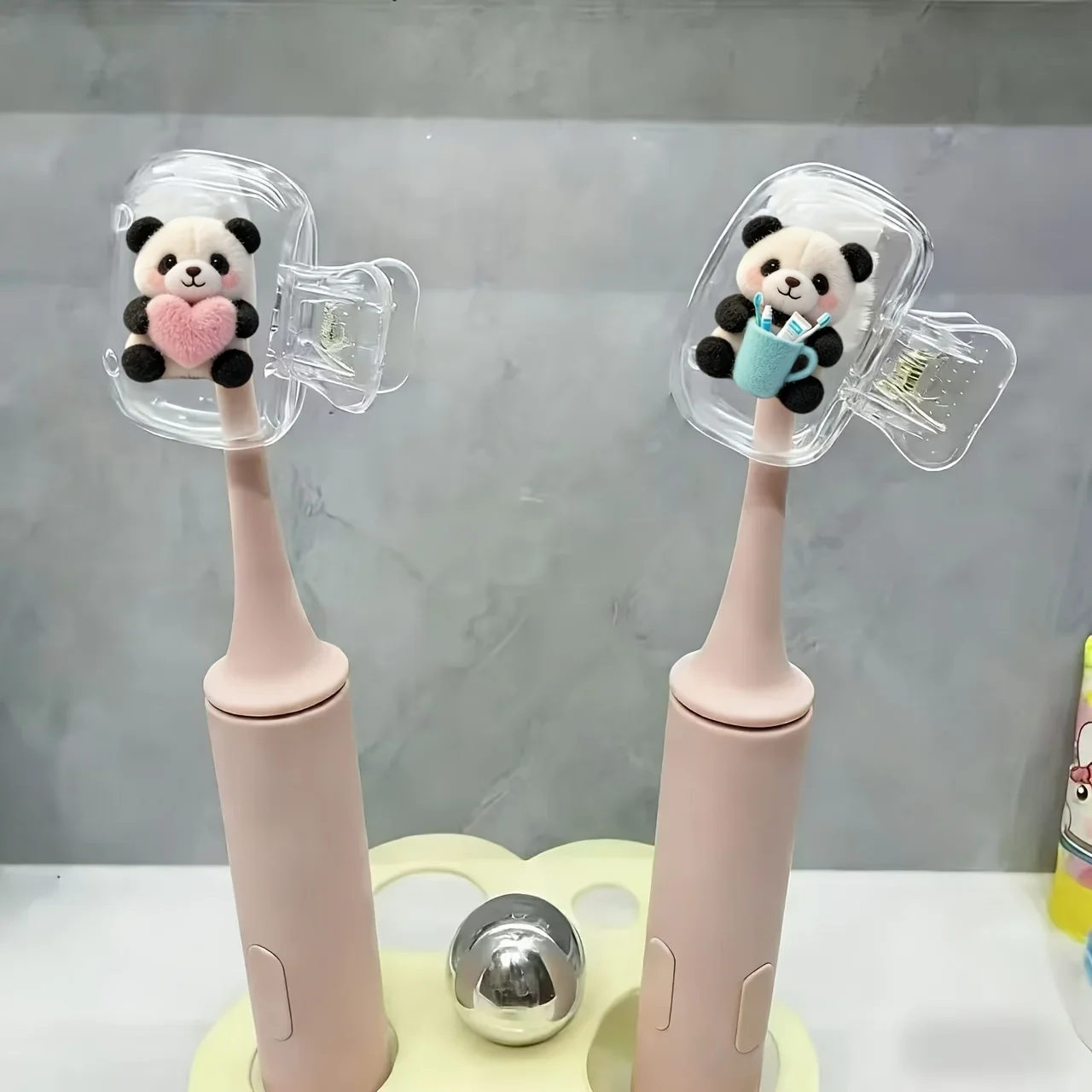 2pcs Panda Toothbrush Covers Dustproof and Moisture-proof Universal Toothbrush Head Storage Caps Keep Brush Heads Clean And Dry