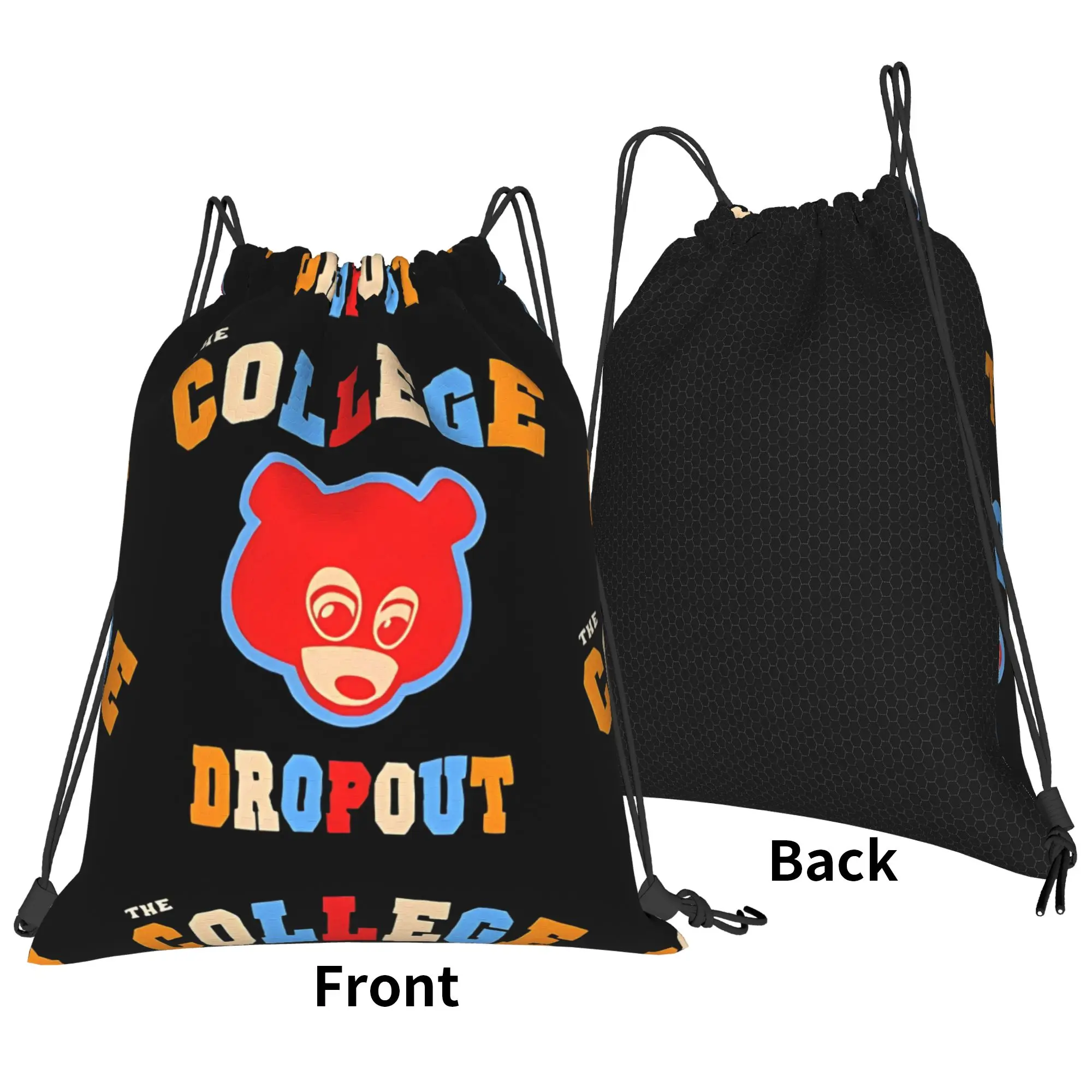 The College Dropout Student Awesome Graduation Portable Sports Drawstring Bags Riding gym Backpack Grad Gife Storage Backpacks