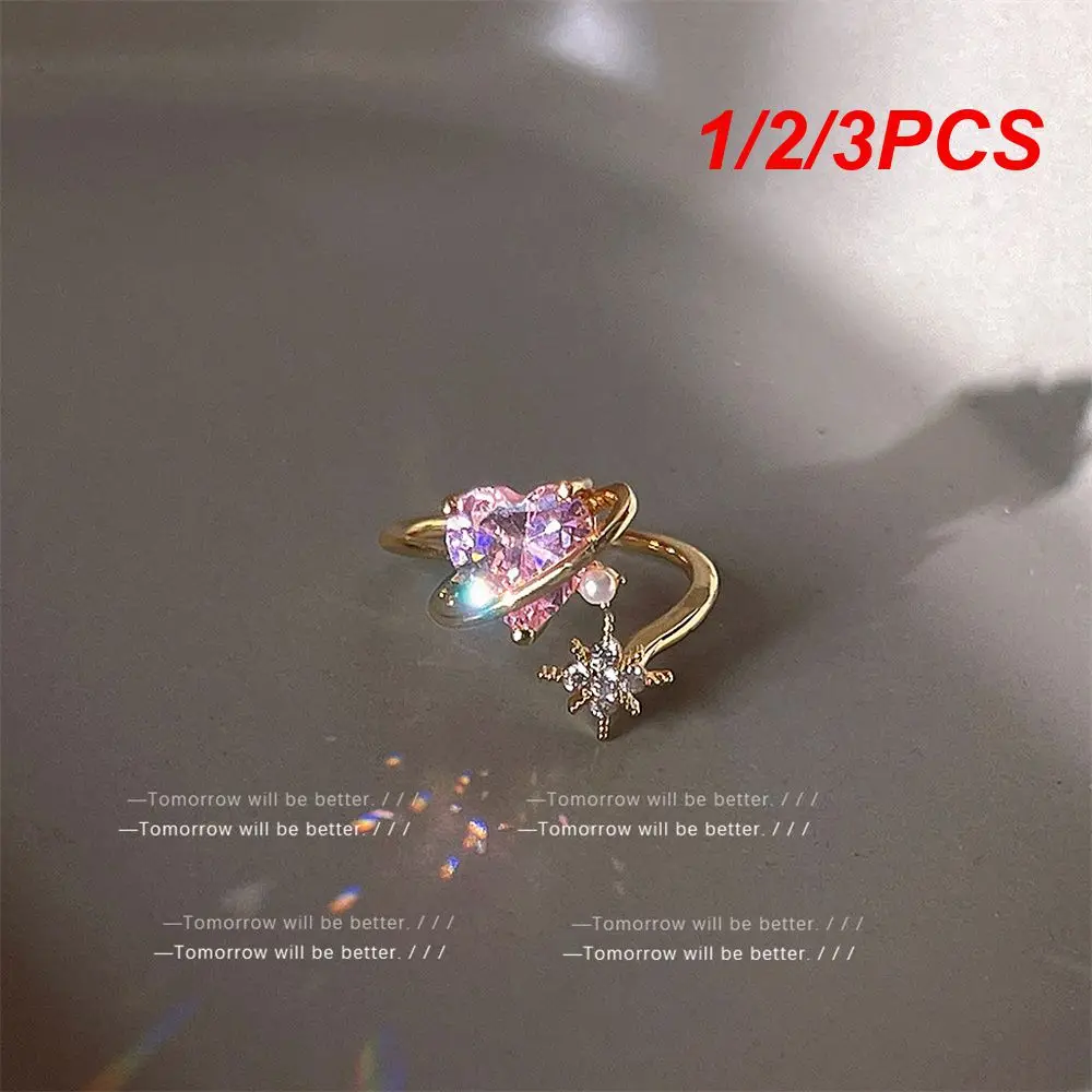 1/2/3PCS Ins Ring Great For Gift Giving Heart Shaped Best Friend Gifts For Girlfriend Gift Romantic Style Fashionable