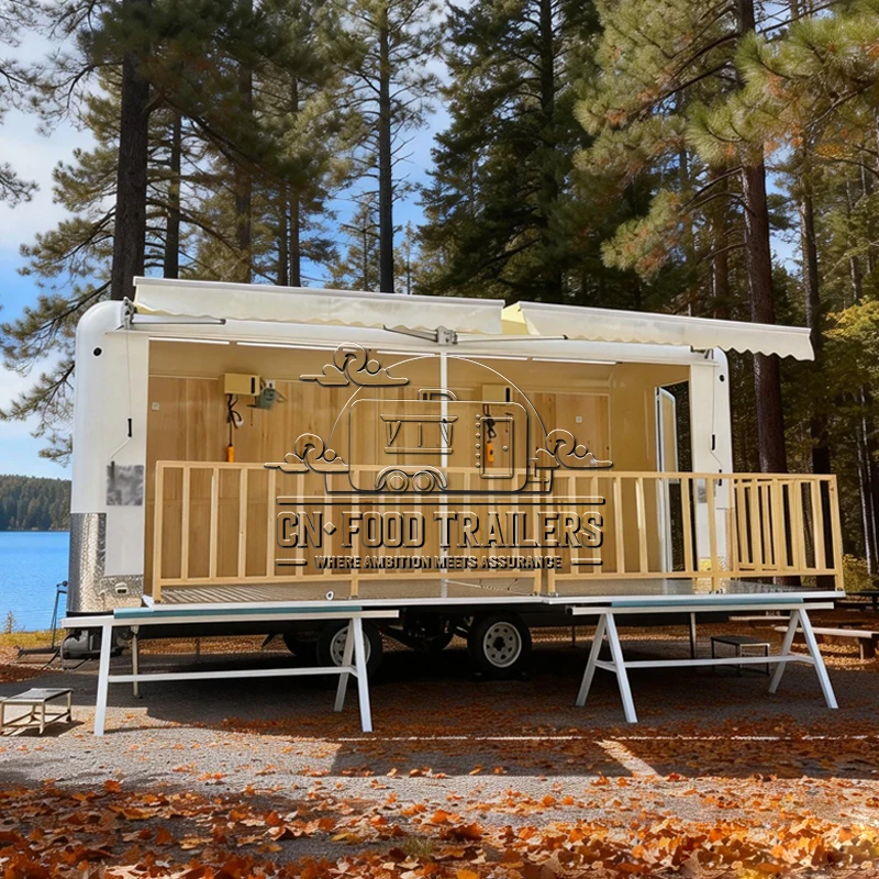 

CN Food Trailer Custom Built Food Truck Trailer Fully Equipped Mobile Bar Stage Trailer Sales Booth Retro Vintage Exhibit