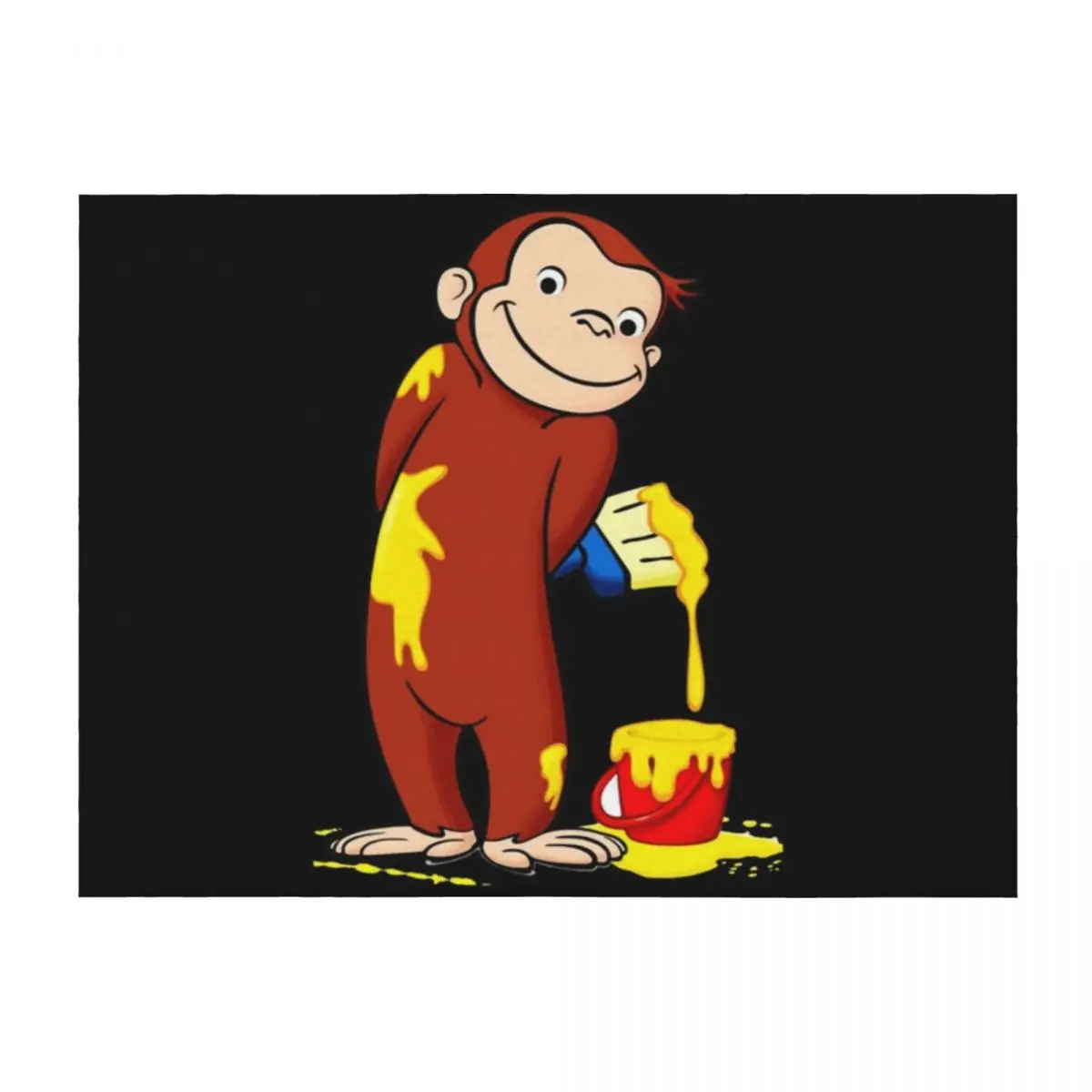 

Curious George monkey with yellow Throw Blanket sofa bed Decorative Sofa For Decorative Sofa Personalized Gift Blankets