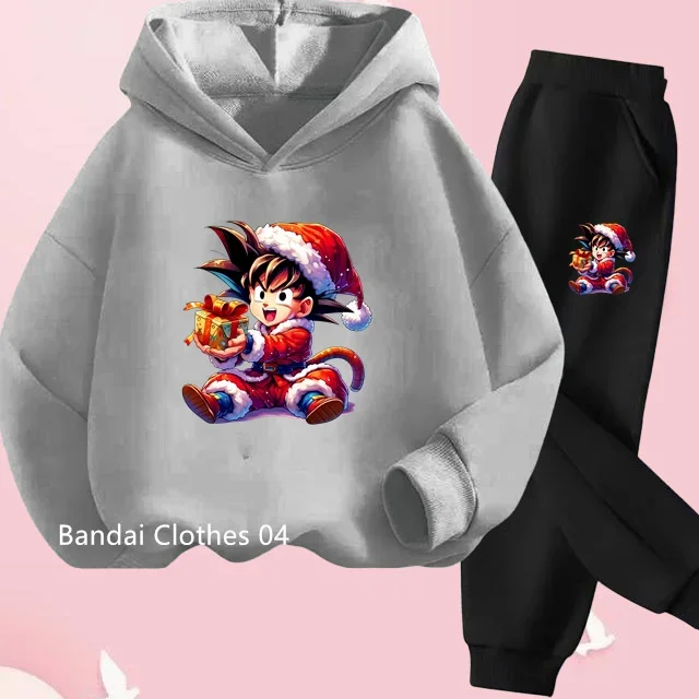 New Dragonball Goku Children\'s Clothing Boys Girls Christmas Gift Sweatshirt Spring and Autumn Casual Hoodie Pants Hoodies Set