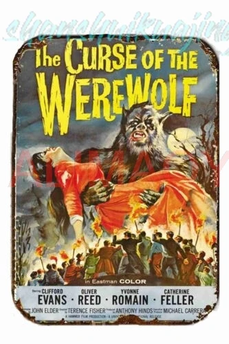 Curse of the Werewolf  Poster All Metal Tin Sign  8x12 sign