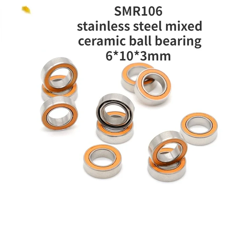 SMR106 bola keramik campur baja tahan karat, peralatan memancing 6*10*3mm