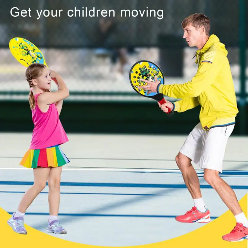 

Весла для маринованных шариков, весла для мариновров с 2 ракетками, легкие спортивные аксессуары для динозавров с 4 портативными шариками