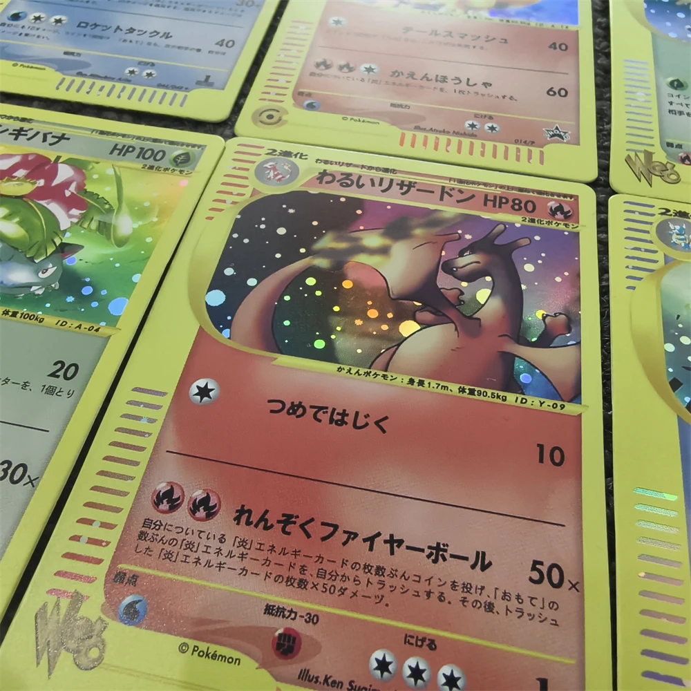 3pcs/set DIY Pocket Japanese First Generation Series The Three Families Charizards PTCG Game Cards Collection of Gifts Toys