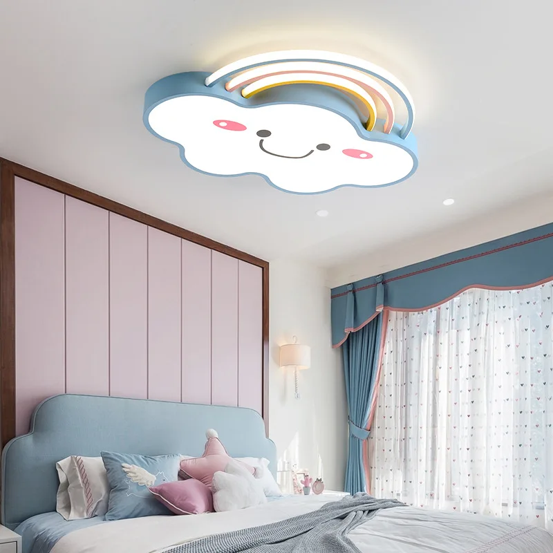 Modern Cartoon Rainbow Cloud Baby Girl Children Kids Room Ceiling Light Led Ceiling Lamp Lights For Bedroom Nursery Roof Lamp