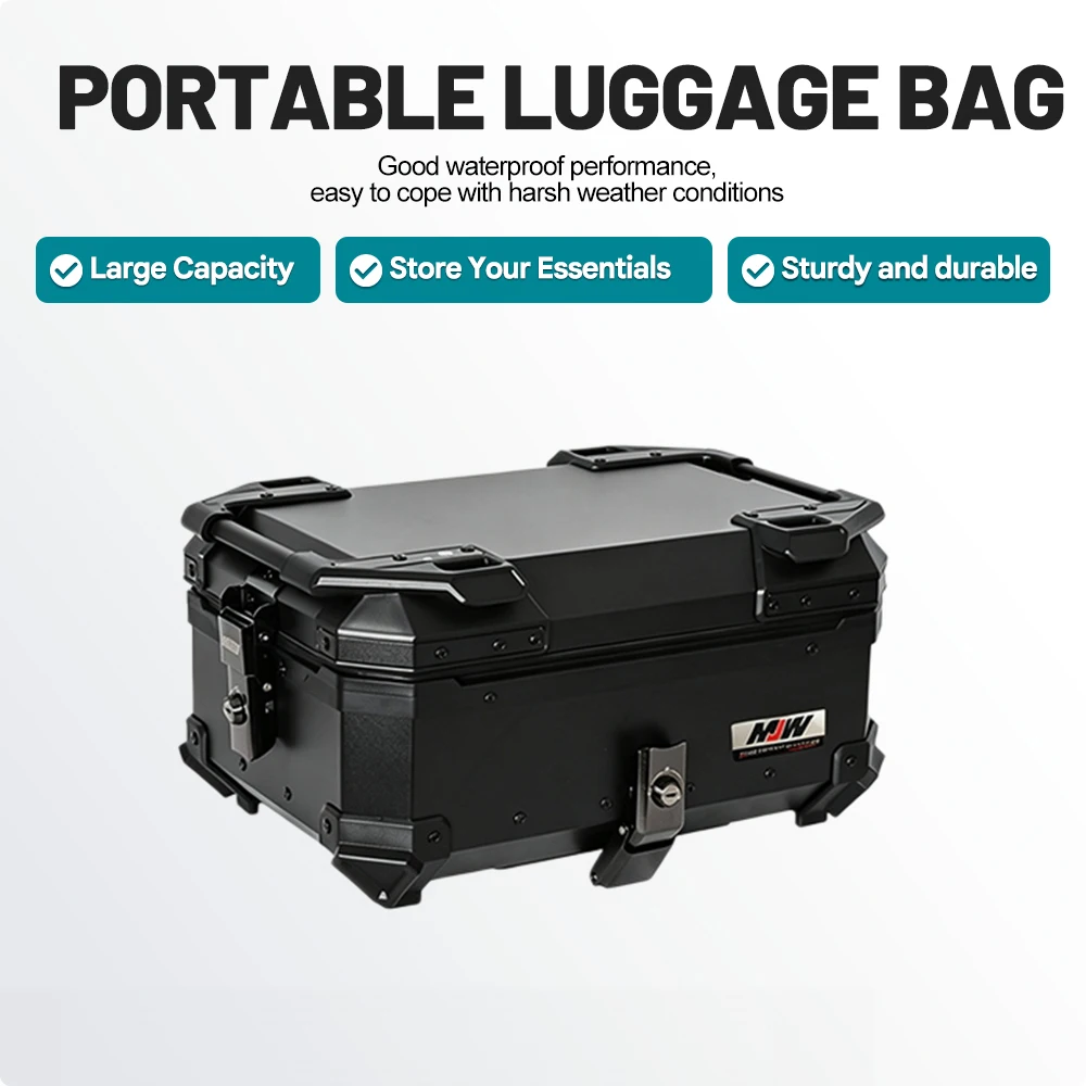 30/42L Side-Opening Aluminum Motorcycle Tail Box Quick Release Universal Scooter E-Bike Rear Trunk Motorbike Trip Storage