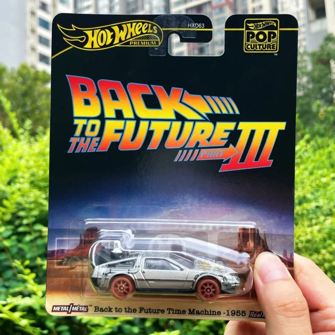 Hot Wheels Premium Pop Culture Back to the Future 1955 Time Machine 1:64 Diecast Model Metal Body Collectible Fans Gift Kids Toy