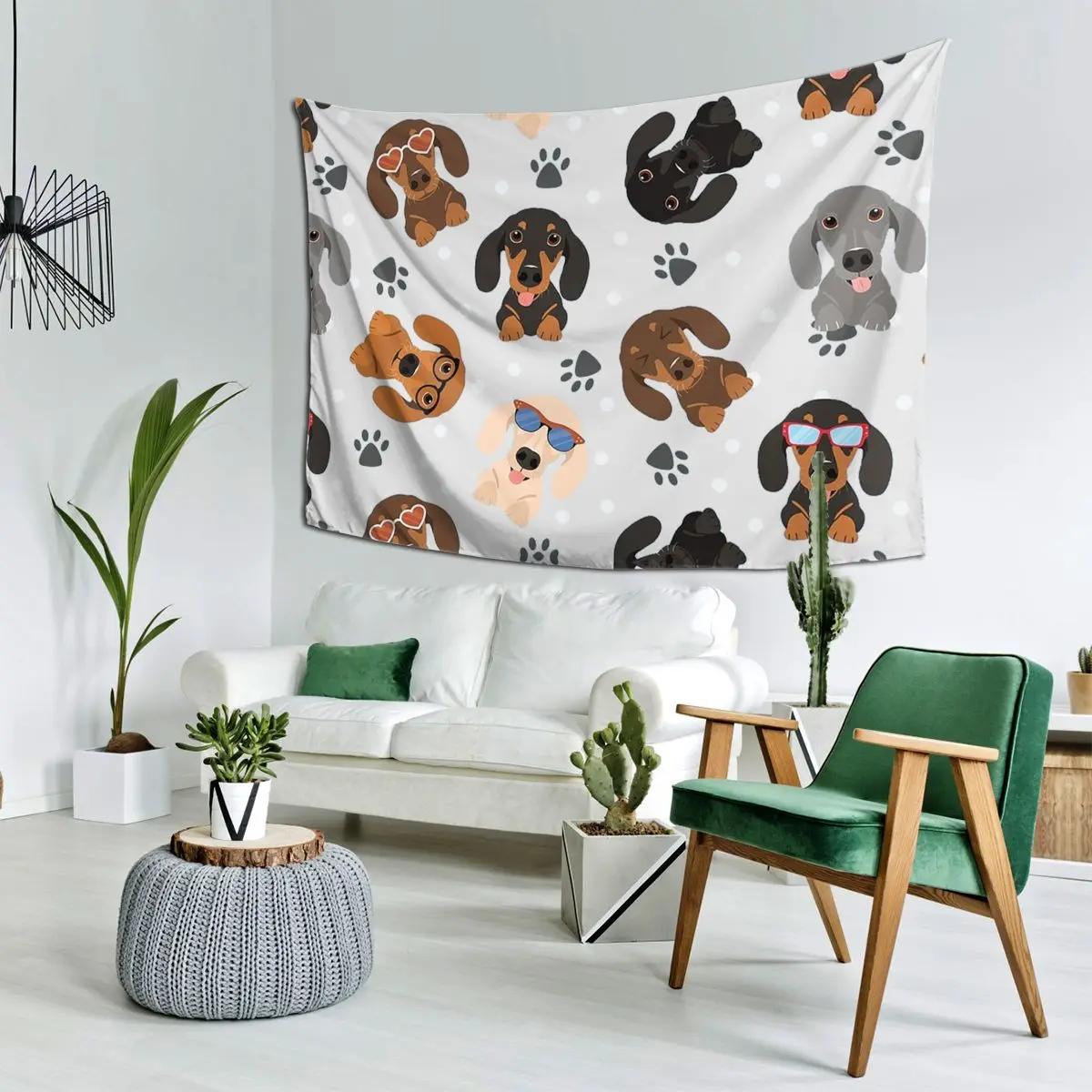 

Счастливая такса, колбаса, собаки, гобелен, настенный, эстетический, украшение для дома, гобелены для гостиной, спальни