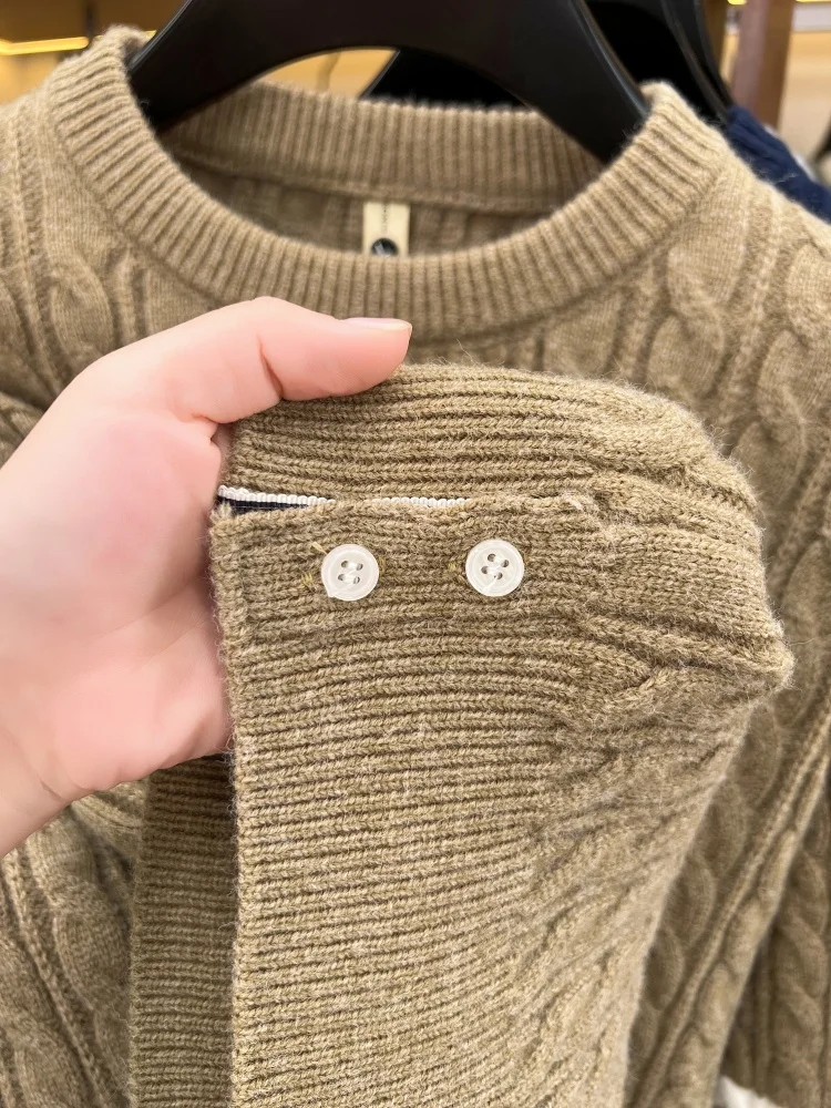Hochwertige Rundhalspullover Herren Casual Neue Trend Marke Persönlichkeit Streifen Zipper Herbst Winter Komfort Warm Stricken Sweater – Detail 21