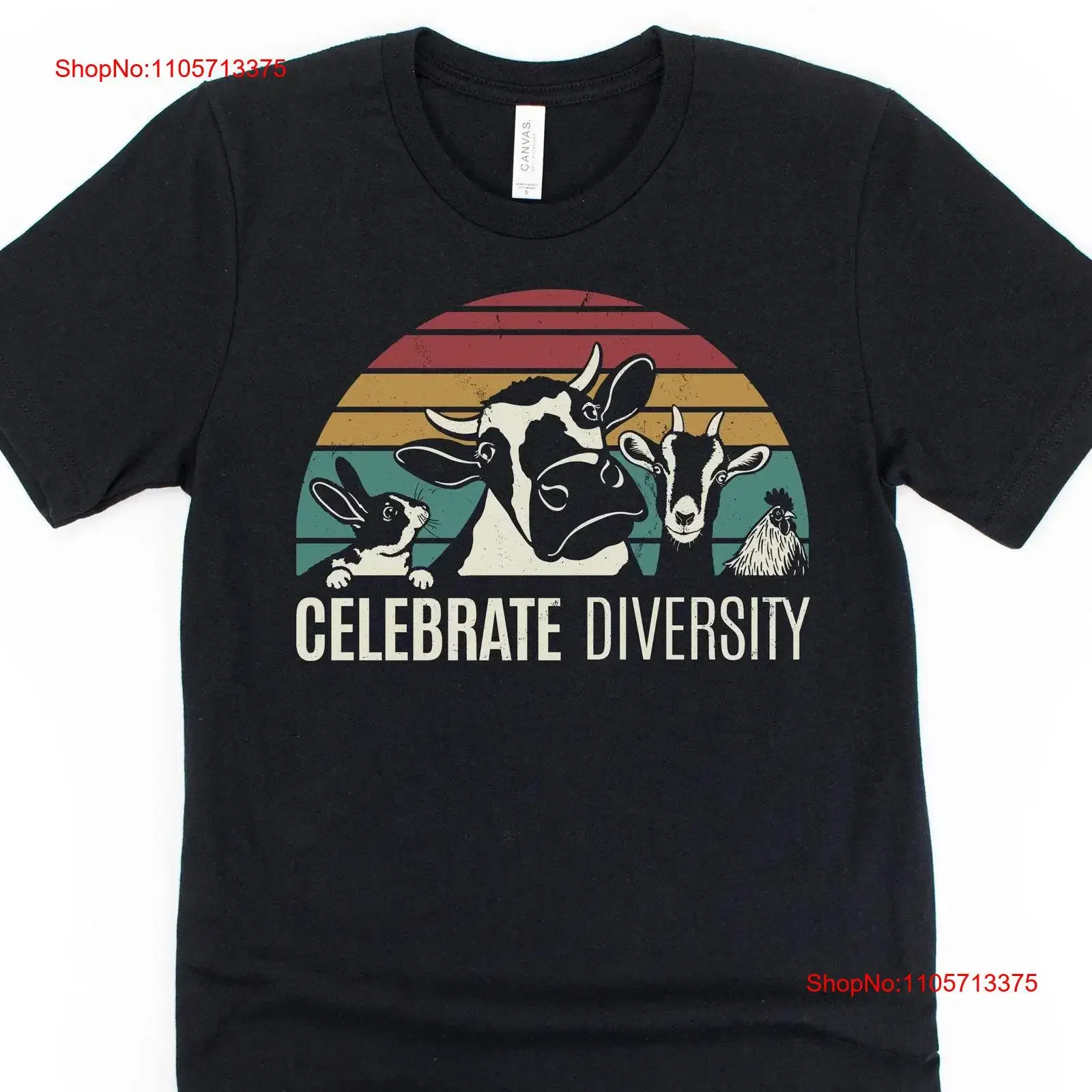 Celebrate diversity cute farm animals shirt livestock shirts cattle retro cow goaT T rabbiT rooster vintage Washed Stylish