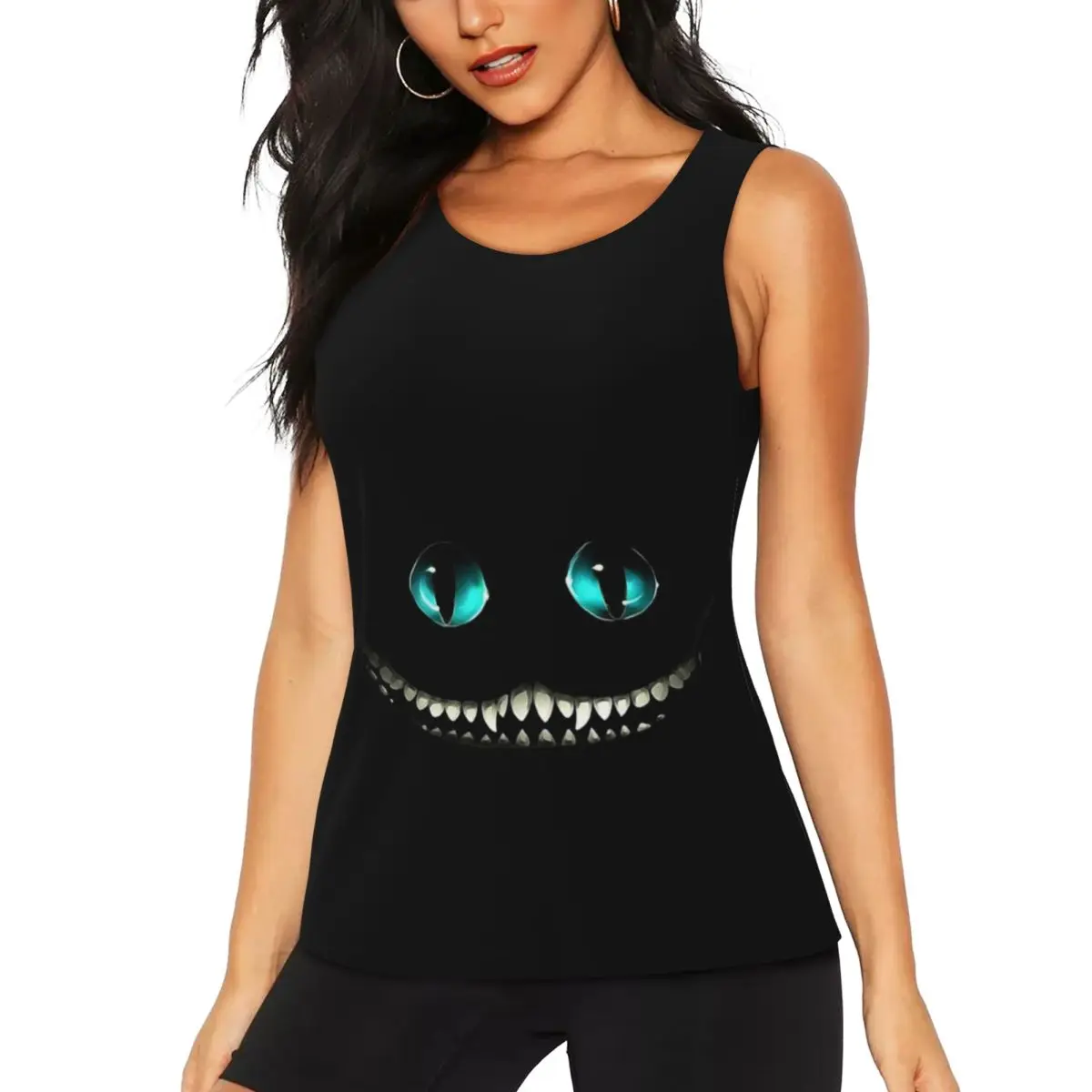 

Custom Cheshire Cat Yoga Tank Tops Women's Animal Gym Workout Sports Shirts