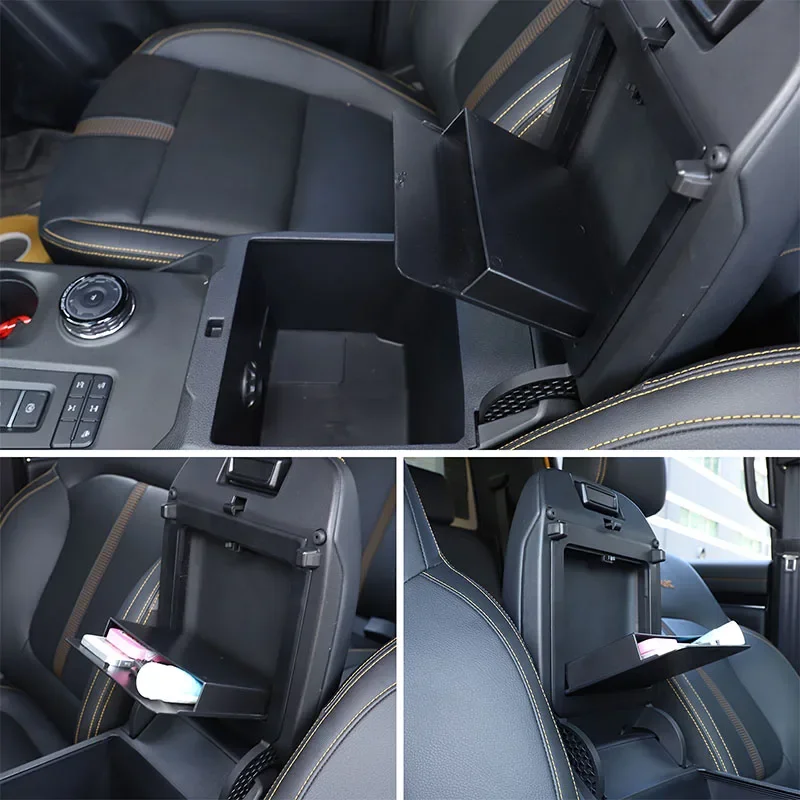 ABS Central control armrest box debris storage tray box For Ford Ranger Ranger Pickup 2023+ car Accessories