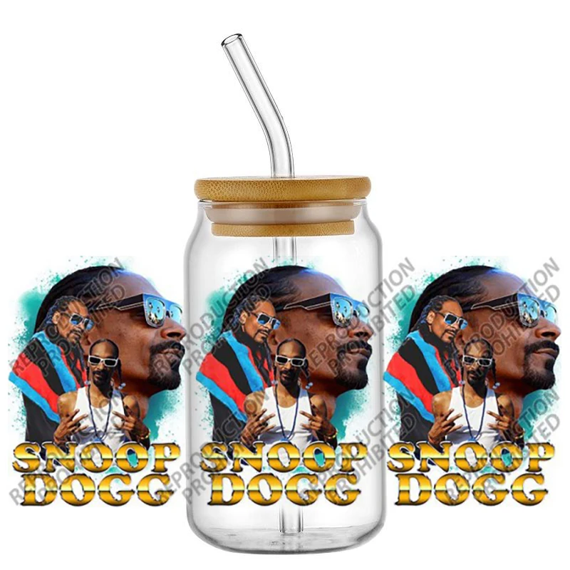 Popular Rap Superstar A$AP Rocky Snoop Dogg 16oz UV DTF 3D Transfer Sticker Decals Wrap For Glass Can Cup Fashion Craft DIY