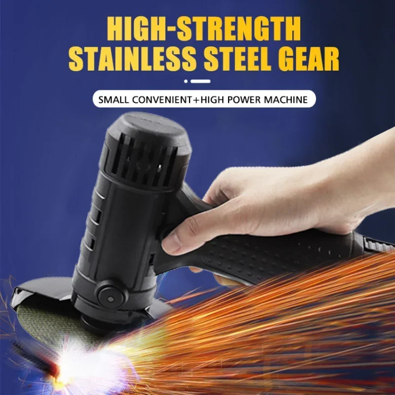 16.8V Mini Angle Grinder with Rechargeable Lithium Battery Cordless Polishing Machine Diamond Cutting with Accessories Tools