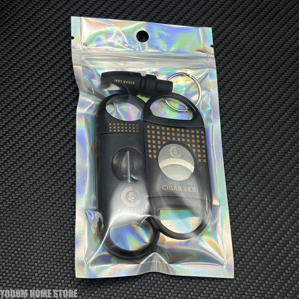 Stainless Steel Cigar Cutter Set Three Piece Portable Scissors V Shear Flat Shear Punch