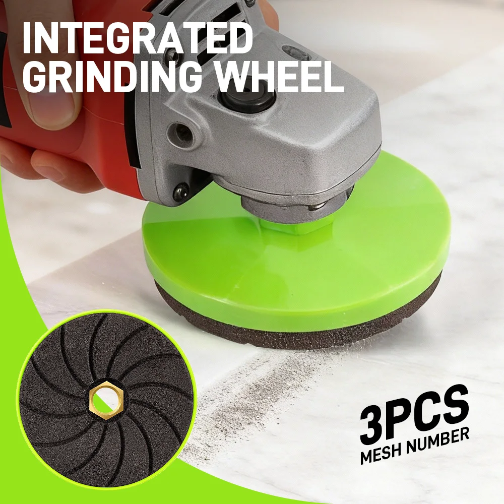 LOZLIN 3PCS 4 Inch 100mm Diamond Grinding Wheels Coarse Abrasive Disc for Angle Grinder Marble Granite Tile Concrete Grinding Polishing Chamfering Edge Shaping Stone Countertop Renovation Tool