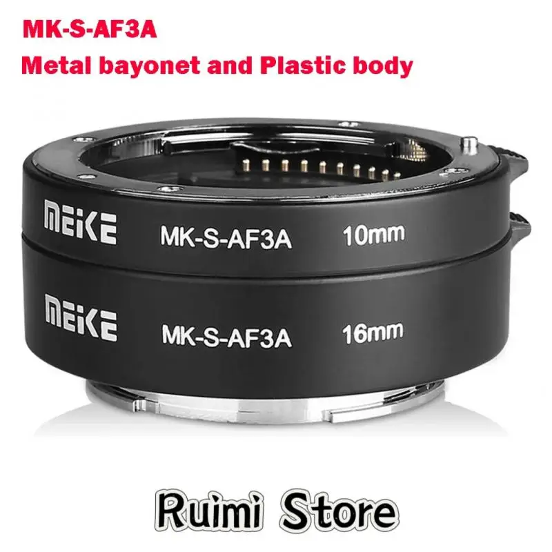 MEIKE MK-S-AF3A Metalowa tuba makro z autofokusem, pierścień adaptera przedłużającego 10mm 16mm do aparatów bezlusterkowych Sony z mocowaniem E-Mount FE-Mount A7 NEX — zdjęcie produktu 7