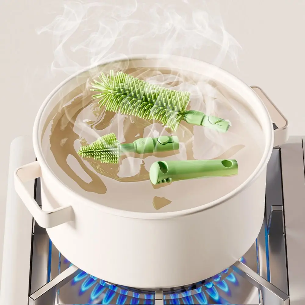 

Удобный набор щеток для детских бутылочек, длинная ручка, вращение на 360 градусов, очиститель для бутылочек для новорожденных, очиститель для бутылочек с водой с подставкой