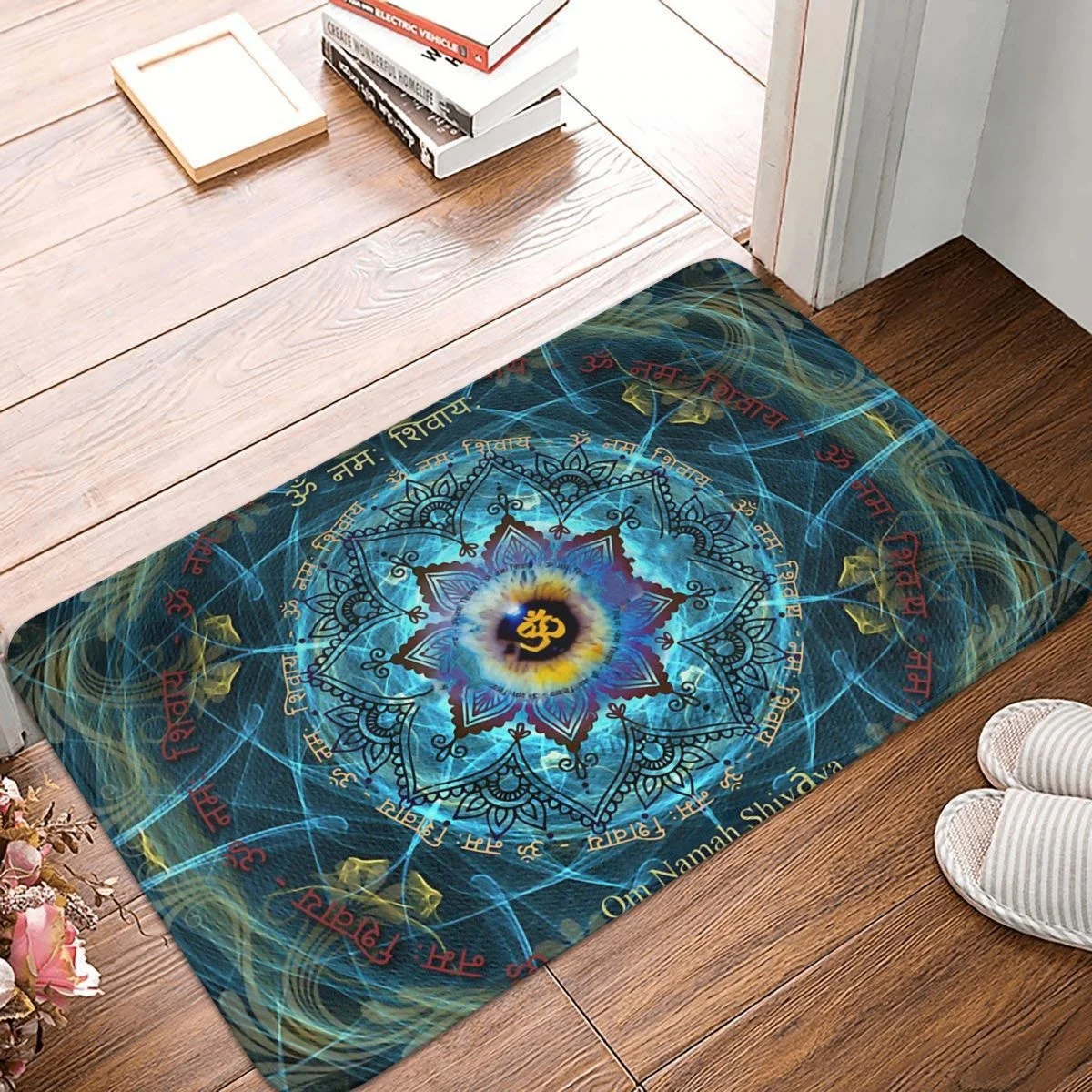 Anti-Slip Doormat Kitchen Mat Om Namah Shivaya Floor Carpet Welcome Rug Bedroom Decorative