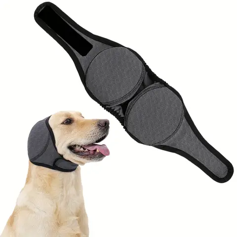 Cubierta para la cabeza antiansiedad con cancelación de ruido para perros pequeños, medianos y grandes, gorro de protección para los oídos con diseño de correa ajustable