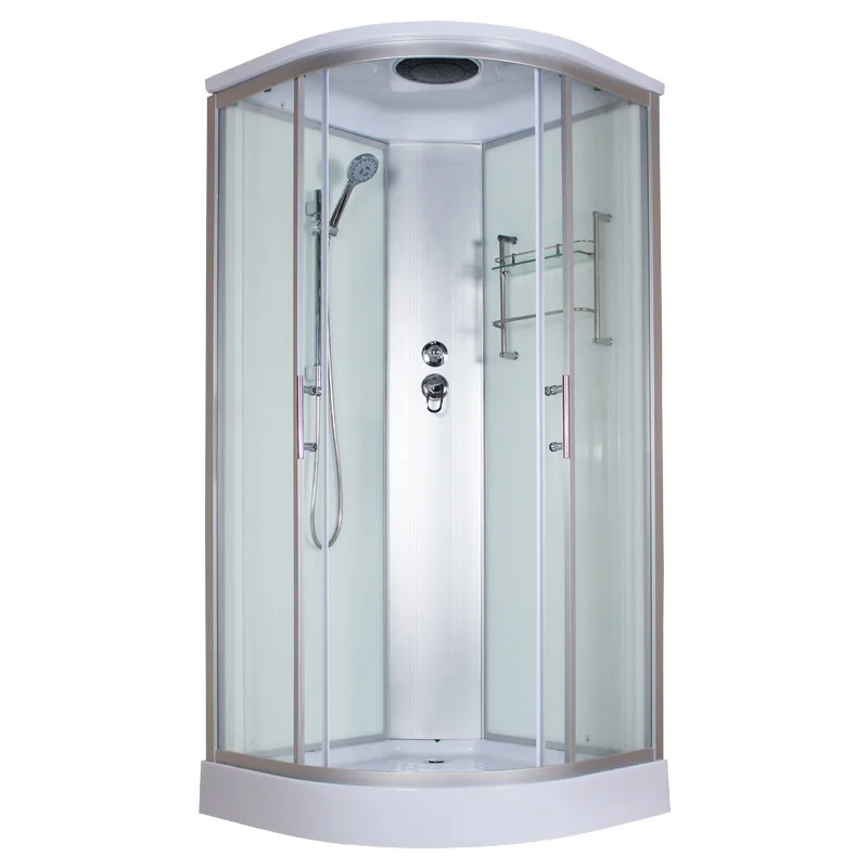 Home-use Modern Sliding Arc-shaped Enclosed with Frame White Tempered Glass and Steam Heating Customized Shower Enclosure