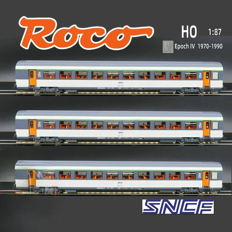 Roco-フランスによる屋外助手席車,電車のモデル,74032: 87,スケール,3セクションセット,4世代,ギフト