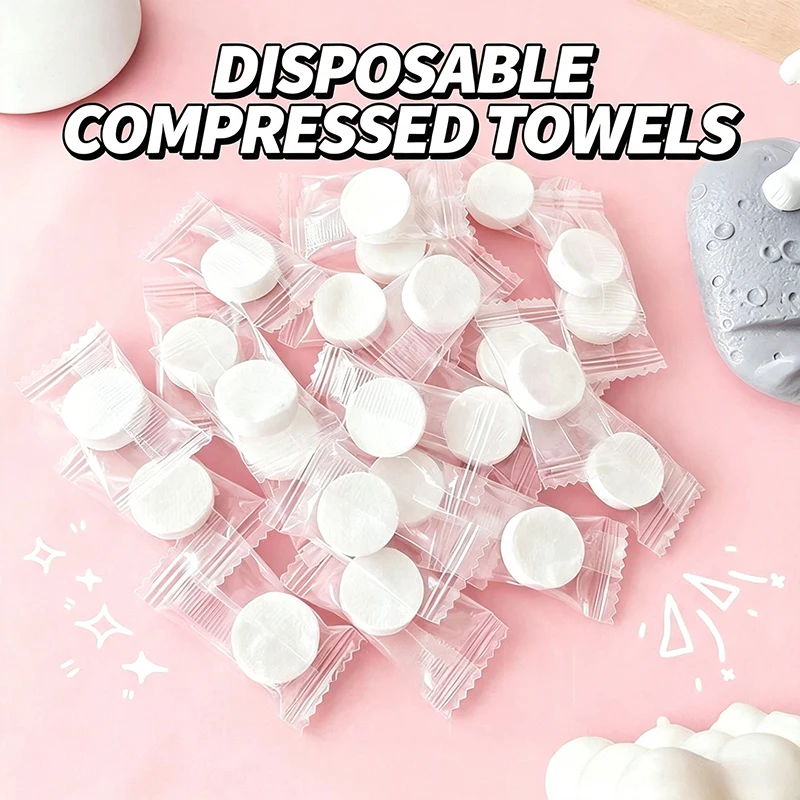 50/100PCS Mini Compressed Towel Disposable Capsules Towels Magic Face Care Tablet Outdoor Travel Cloth Wipes Paper Tissue