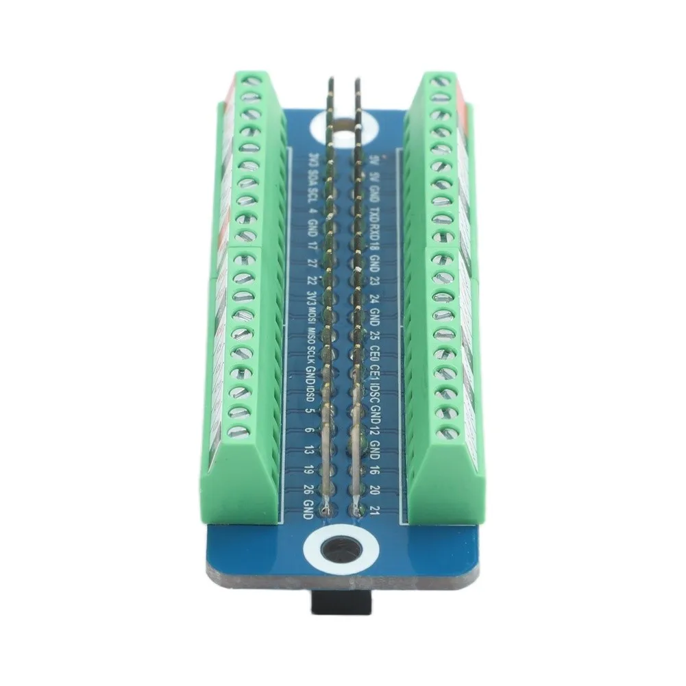 Green PCB Terminal Block Expansion Board For Raspberry Pi 3B+ With Pin Definition Stickers For DIY Electronics Project