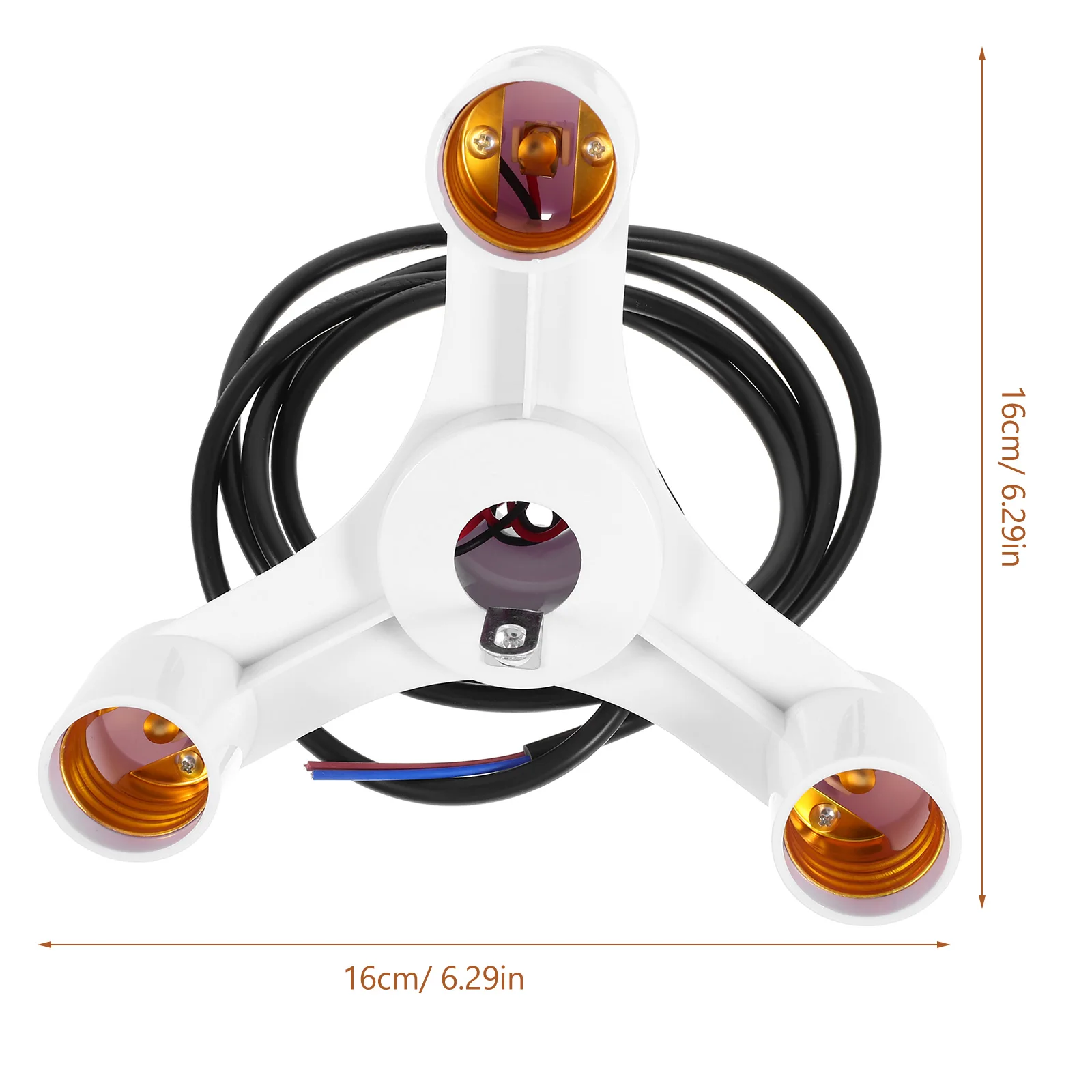 1pc E27 Three-Head Lamp Holder White Modern Compact Design For Ceiling Pendant Chandelier Cafe Kitchen Restaurant Decoration