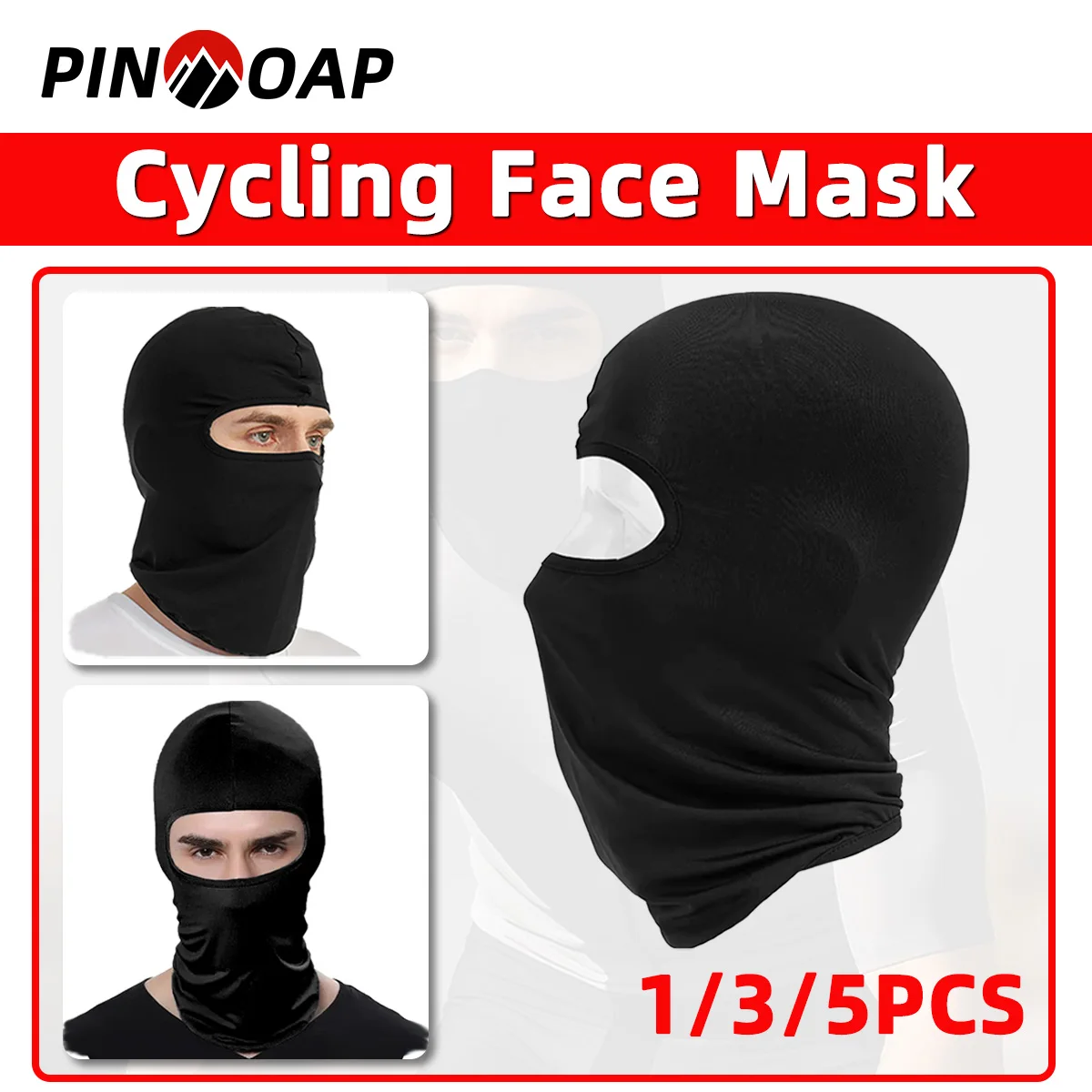 

Маска-балаклава PINMOAP для лица, для активного отдыха, велоспорта, защиты от солнца, альпинизма, катания на лыжах, ветрозащитная, полнолицевая.