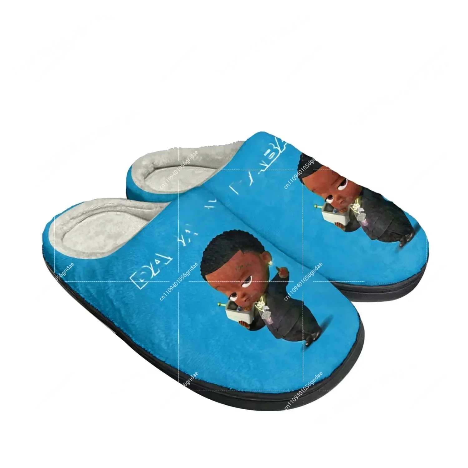DaBaby Rapper Music Pop Blue Home Cotton Custom Slippers Mens Womens Sandals Plush Bedroom Casual Keep Warm Shoe Thermal Slipper