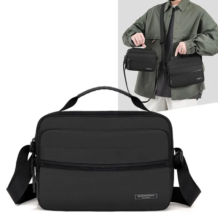 

Men's Ox Cloth Single oulder Bag Multi-Layer Busin Coin Purse Diagonal Crossbody Bag Small Capaci Handbag