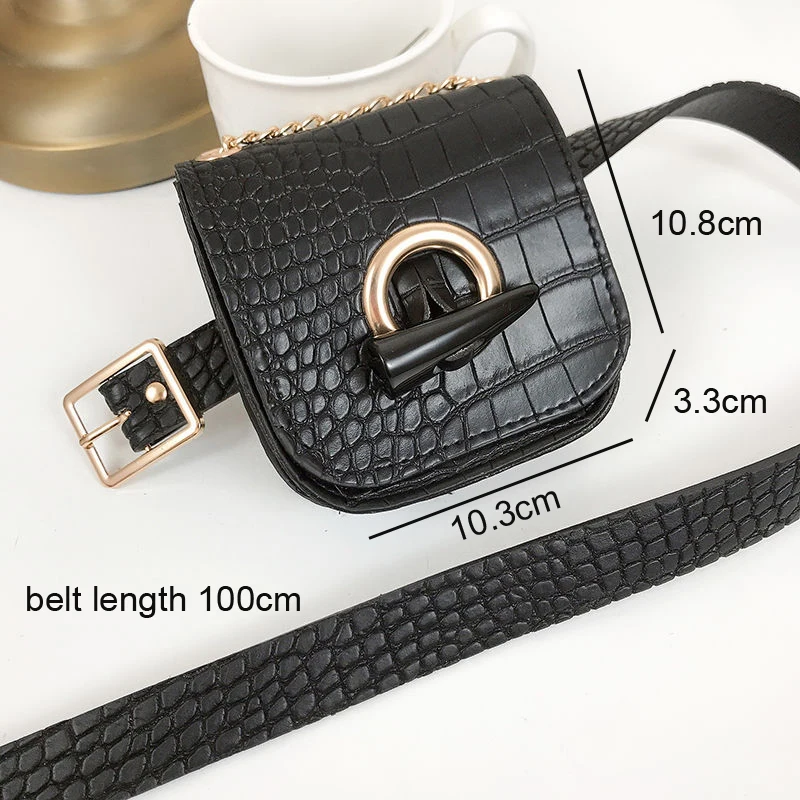 New Designer Female Belt Bags Fashion Ladies Shoulder Crossbody Chain Bag Women PU Leather Waist Bag Small Fanny Pack Pocket