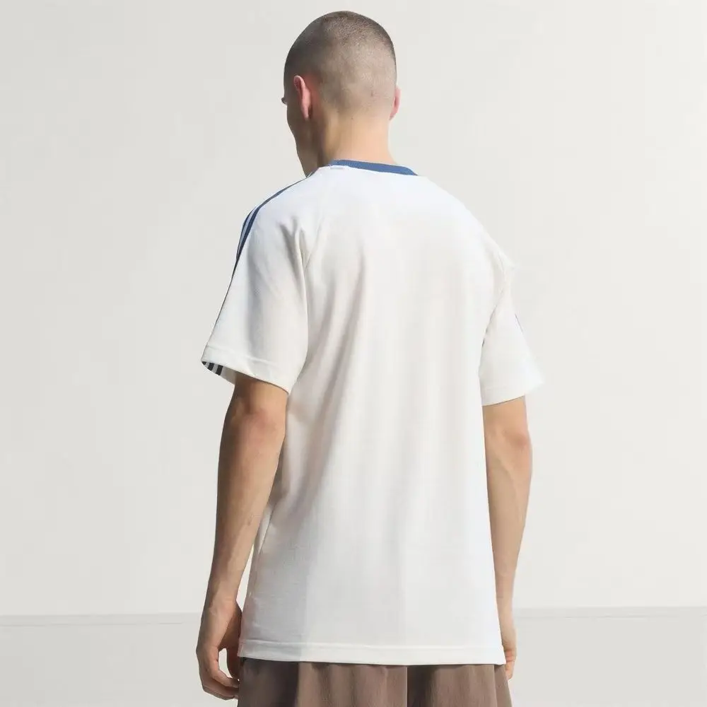 Adidas Originals Italy Figc Og Tee Round Neck T-Shirt Men's Italian Team Retro Comfortable Football Kc6611