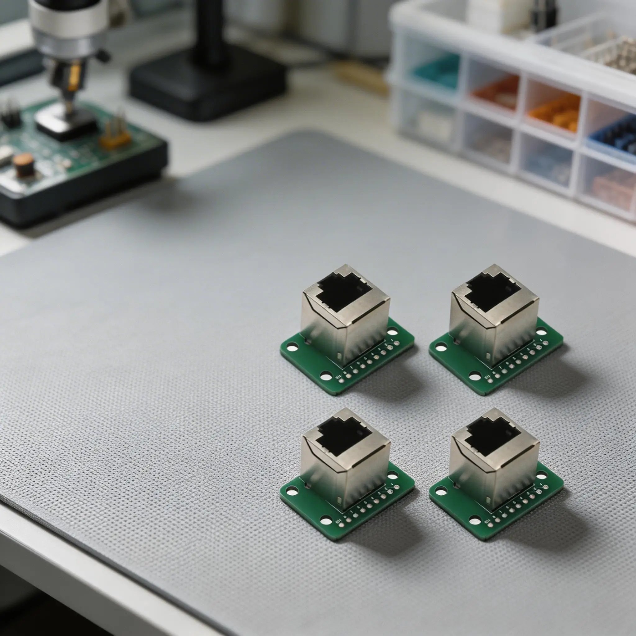 4pcs For RJ45 Ethernet Single-head Connector Splitter Board For Network Devices Fiberglass PCB 33 X 24.5mm