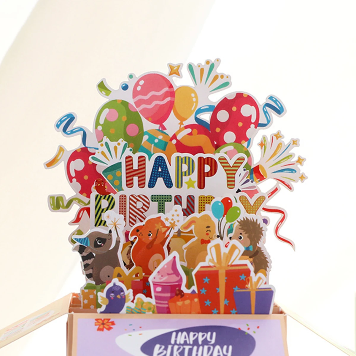Biglietto d'auguri pop-up 3D, tema animale, confezione regalo con scultura in carta fatta a mano, biglietto per esprimere gratitudine e benedizioni