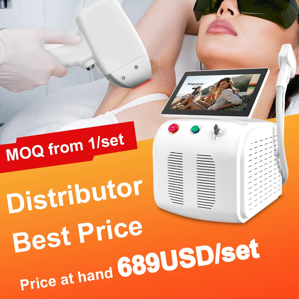 Dispositivo portatile per la depilazione permanente indolore al titanio per il ringiovanimento della pelle della macchina professionale per la depilazione del laser a diodi 808nm