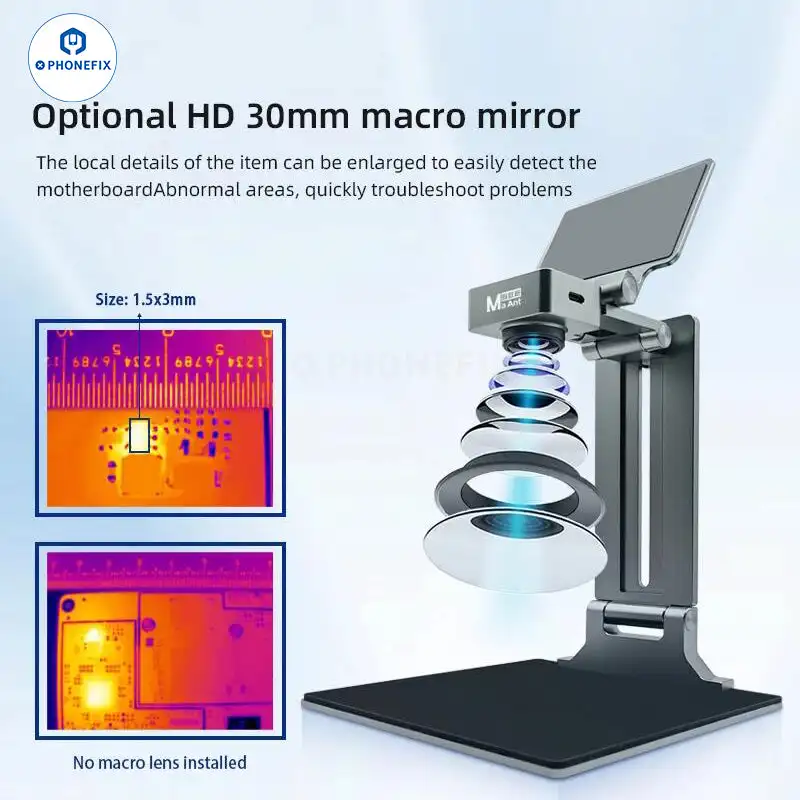 Câmera Térmica Infravermelha Maant Analisador de Imagem Lentes Macro para Vazamento de Pcb Detecção de Curto-circuito 256×192 Rc3 Rc4