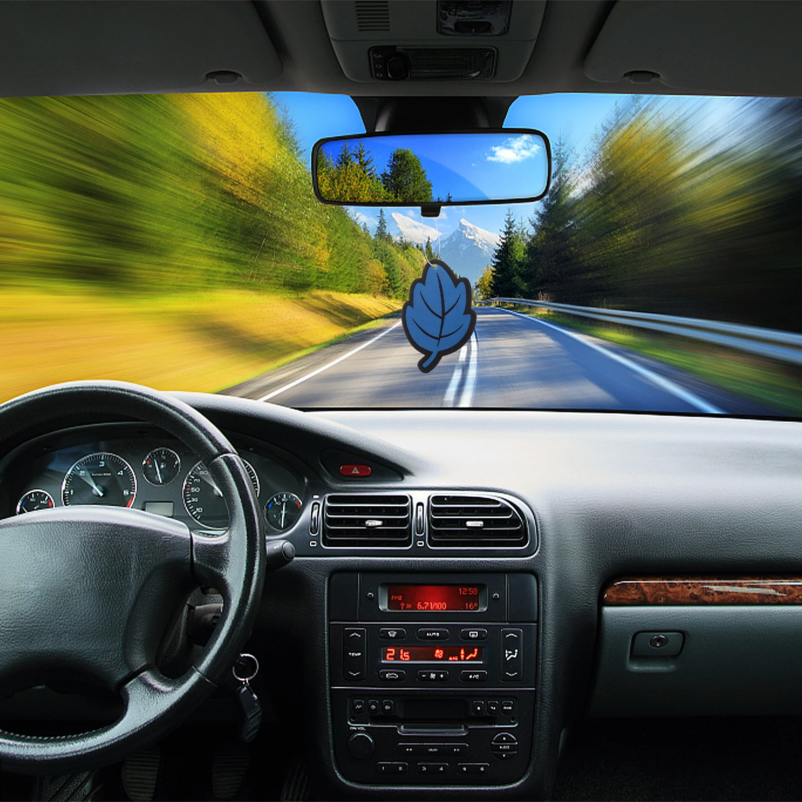 

6Pcs Car Air Freshener Leaf Shape Paper Hanging Auto Scent Durable Decoration for Car Office Bathroom Wardrobe