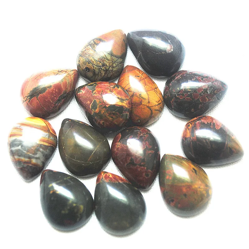 10PCS NATURE BROWN JASPER CABOCHONS DROPWATER SHAPE 13X18MM 18X25MM DIY JEWELRY ACCESSORIES