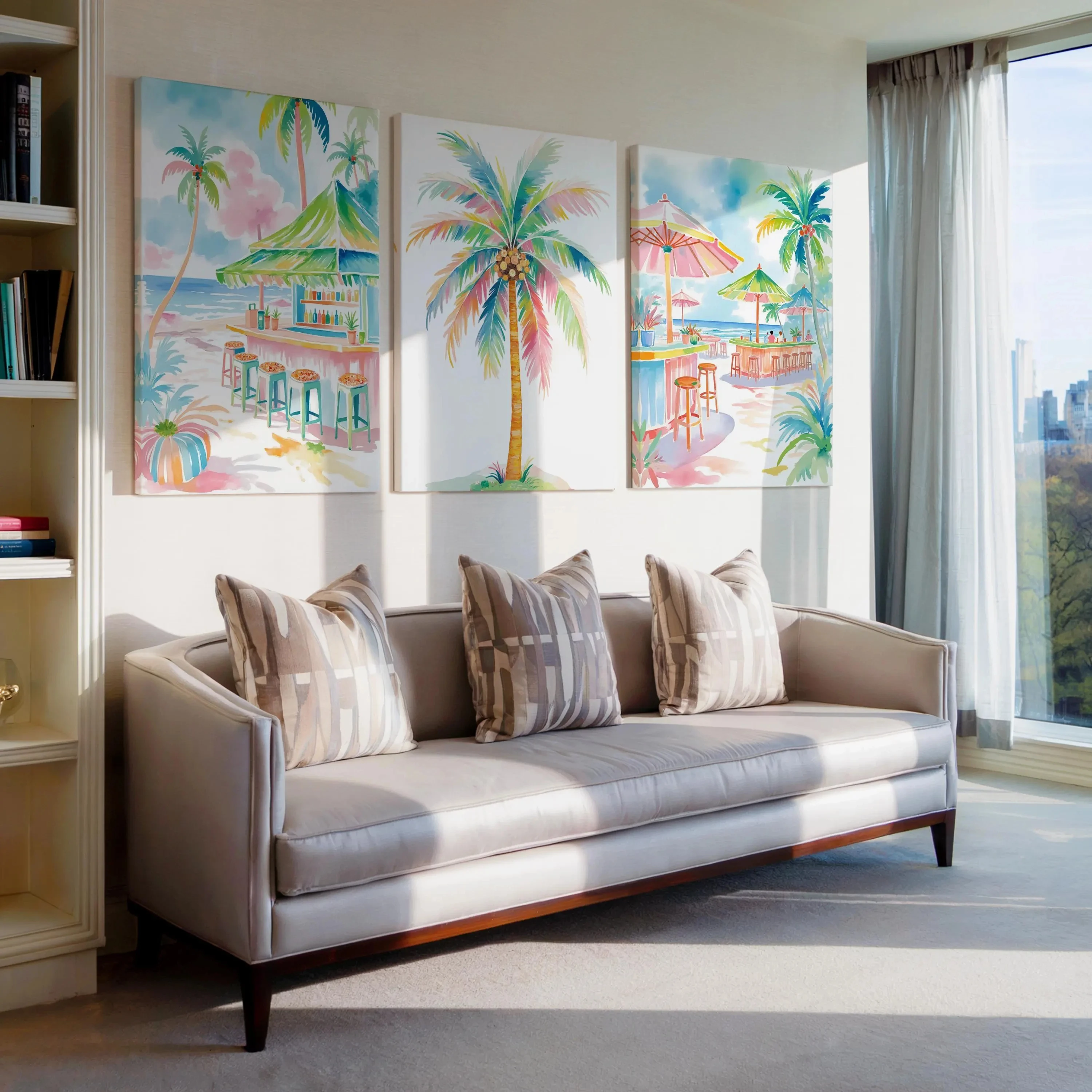Boho Tropical Watercolor Wall - Home Bar Set ulasan dan harga