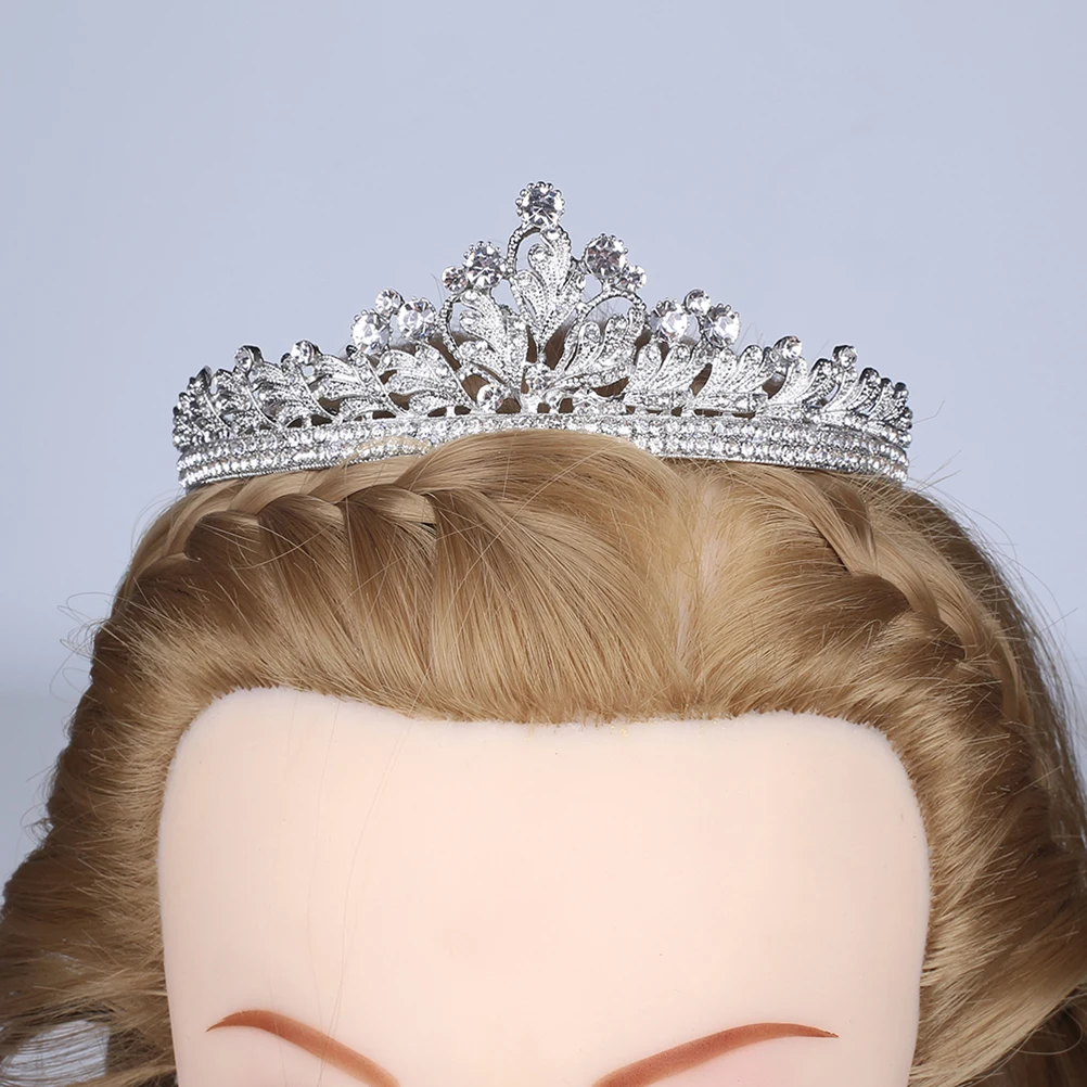 

Wedding Crown Chain Headband Bridal Hair Jewelry Woman Alloy Tiara Crystal Shiny Elegant Comfortable Washable Prom Bride