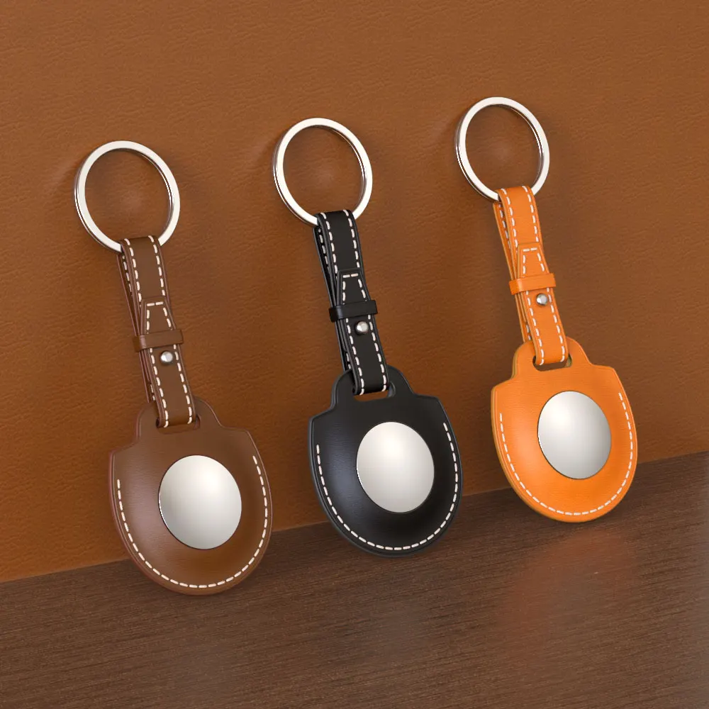 

Чехол для AirTag, брелок для ключей из натуральной кожи, брелок Baseus, трекер, устройство, защитный рукав, бампер